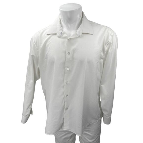 Nautica Men's White Regular Fit Long Sleeve Button Down Career Shirt Top Size XL - Picture 1 of 4